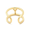 Clear Cubic Zirconia Initial Letter Open Cuff Ring RJEW-A012-01G-Y-3