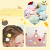 50Pcs 5 Colors Single Face Wool Fibre Cabochons FIND-SC0020-33-6
