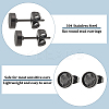 2 Pairs 2 Size 304 Stainless Steel Flat Round Stud Earrings for Men Women EJEW-AN0003-41-6