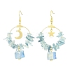 3 Pairs 3 Styles Natural Mixed Stone & Brass Dangle Earrings EJEW-TA00551-4