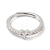 Rack Plating Brass Clear Cubic Zirconia Constellation Adjustable Rings for Women RJEW-S407-08P-06-2
