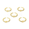 Clear Cubic Zirconia Initial Letter Open Cuff Ring RJEW-H120-09G-P-4