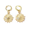 Clear Cubic Zirconia Umbrella Dangle Hoop Earrings EJEW-B017-05G-1