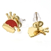 Ion Plating(IP) 304 Stainless Steel Enamel Stud Earrings EJEW-I316-03G-10-2