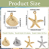 64Pcs 4 Styles 316 Surgical Stainless Steel Pendants STAS-SC0010-19-2