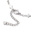 304 Stainless Steel Cross Link Chain Bracelet Making AJEW-JB01299-02-3