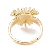 Black Cubic Zirconia Heart Sun Adjustable Ring RJEW-C028-03G-3