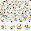 80Pcs 4 Styles Snowman Theme Printed Wood European Beads WOOD-PH0003-04A-1