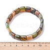 Dyed & Heated Natural Banded Agate Faceted Beaded Stretch Bracelets for Women BJEW-K251-08D-5