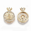 Brass Micro Pave Clear Cubic Zirconia Peg Bails Pendants KK-T062-16G-NF-3