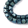 Electroplated Natural Lava Rock Beads Strands G-A256-D01-01F-2