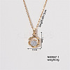 Chic Minimalist Flower Brass Micro Pave Cubic Zirconia Pendant Necklaces LU0770-1-1