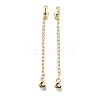 Brass Enamel ABS Imtation Pearl End with Chain KK-B129-27G-02-1