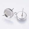Non-Tarnish 304 Stainless Steel Stud Earring Settings STAS-I097-062-8MM-2