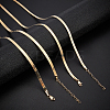 4Pcs Brass Flat Snake Chain Necklaces for Women Men NJEW-BBC0001-38-3