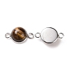 Natural Tiger Eye Connector Charms G-D059-01C-15-2