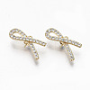 Brass Micro Pave Clear Cubic Zirconia Peg Bails Pendants KK-R117-011-NF-1