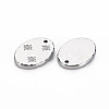 304 Stainless Steel Micro Pave Clear Cubic Zirconia Pendants STAS-N097-114P-NR-2