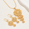 Simple and Stylish 18K Gold Plated Brass Flower Pendant Necklace & Dangle Earrings Set for Women ER9796-1