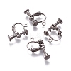 Rack Plated Brass Screw Clip-on Earring Findings LS-KK-P169-04B-1