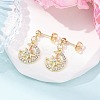 Alloy Crystal Rhinestone Dangle Stud Earrings EJEW-JE06657-03-2