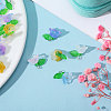 100Pcs 10 Colors Glass Flower of Life Charms FIND-CA0009-01-4
