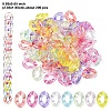 200Pcs 8 Colors Transparent Acrylic Linking Rings MACR-YW0003-19-1