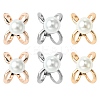6Pcs 3 Colors Alloy with Plastic Scarf Buckle Ring AJEW-CJ0001-38-1