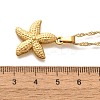 Summer Beach 304 Stainless Steel Pendant Rope Chain Necklaces for Women STAS-Z108-01G-01-5