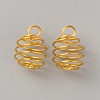 Stainless Steel Spiral Bead Cage Pendants STAS-WH0016-57G-1
