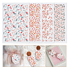 4Pcs 4 Styles Flower Pattern Ceramics Clay Water Transfer Paper DIY-PH0030-31-1
