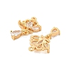 Brass Micro Pave Clear Cubic Zirconia Pendants KK-G492-02G-2
