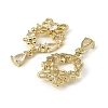Brass Micro Pave Cubic Zirconia Pendants KK-C107-03G-2