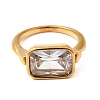 304 Stainless Steel Pave Single Cubic Zirconia Finger Rings for Women RJEW-K316-05G-4