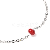 304 Stainless Steel Enamel Rondelle Bead Cable Chain Necklaces for Women NJEW-G190-01P-6