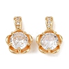 Brass Micro Pave Cubic Zirconia Charms KK-F906-01G-1
