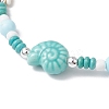Synthetic Turquoise & Porcelain & Dyed Natural Howlite Beads Stretch Bracelets for Women BJEW-JB11793-01-3