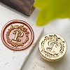 Golden Tone Wax Seal Brass Stamp Head DIY-B079-01G-P-1