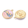 304 Stainless Steel Pave Crystal Rhinestone and Enamel Pendants STAS-T069-77-2