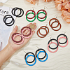 6 Pairs 6 Colors Wood Double Ring Dangle Earrings with Iron Pins for Women EJEW-FI0002-38-3