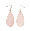 Natural Rose Quartz Teardrop Dangle Earrings EJEW-G331-01G-01-3