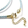 Polyester Cord Braided Necklace Makings MAK-L043-03G-02-3