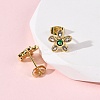 Brass Micro Pave Cubic Zirconia Flower Stud Earrings EJEW-K267-12G-3