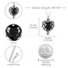 Alloy Jet Rhinestone Gothic Heart Pendant Necklaces FS-WG22DFD-01-5