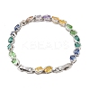 Platinum Tone Brass Micro Pave Cubic Zirconia Tennis Bracelets BJEW-B160-04P-01-5