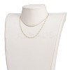 Faceted Round Natural Amazonite Beaded Necklaces NJEW-JN03215-03-5