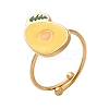 Adjustable 304 Stainless Steel Enamel Cuff Rings for Women LS-RJEW-B152-01G-03-5