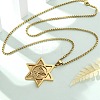 Hanukkah 201 Stainless Steel Star of David Pendant Necklaces NJEW-Z058-02G-1