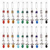 20Pcs 10 Colors Glass & Alloy Angel Brooch JEWB-WR00001-1