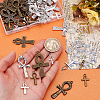 60Pcs 12 Styles Tibetan Style Zinc Alloy Pendants FIND-PH0024-83-3
